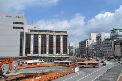 再整備中の姫路駅北口。次の姫路探訪時には景色が一変しているかもしれない